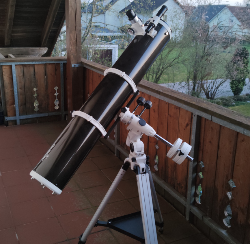 My telescope on the balcony